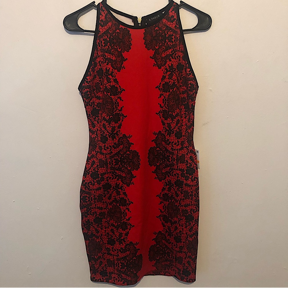 B.Darlin printed high neck bodycon dress sz 7/8 NWT - Picture 2 of 6